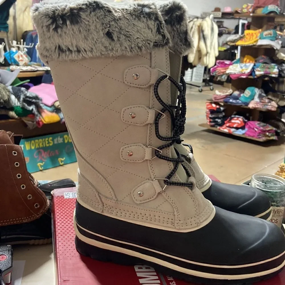 Khombu Emily Suede‎ Leather Faux Fur Winter Snow Boot